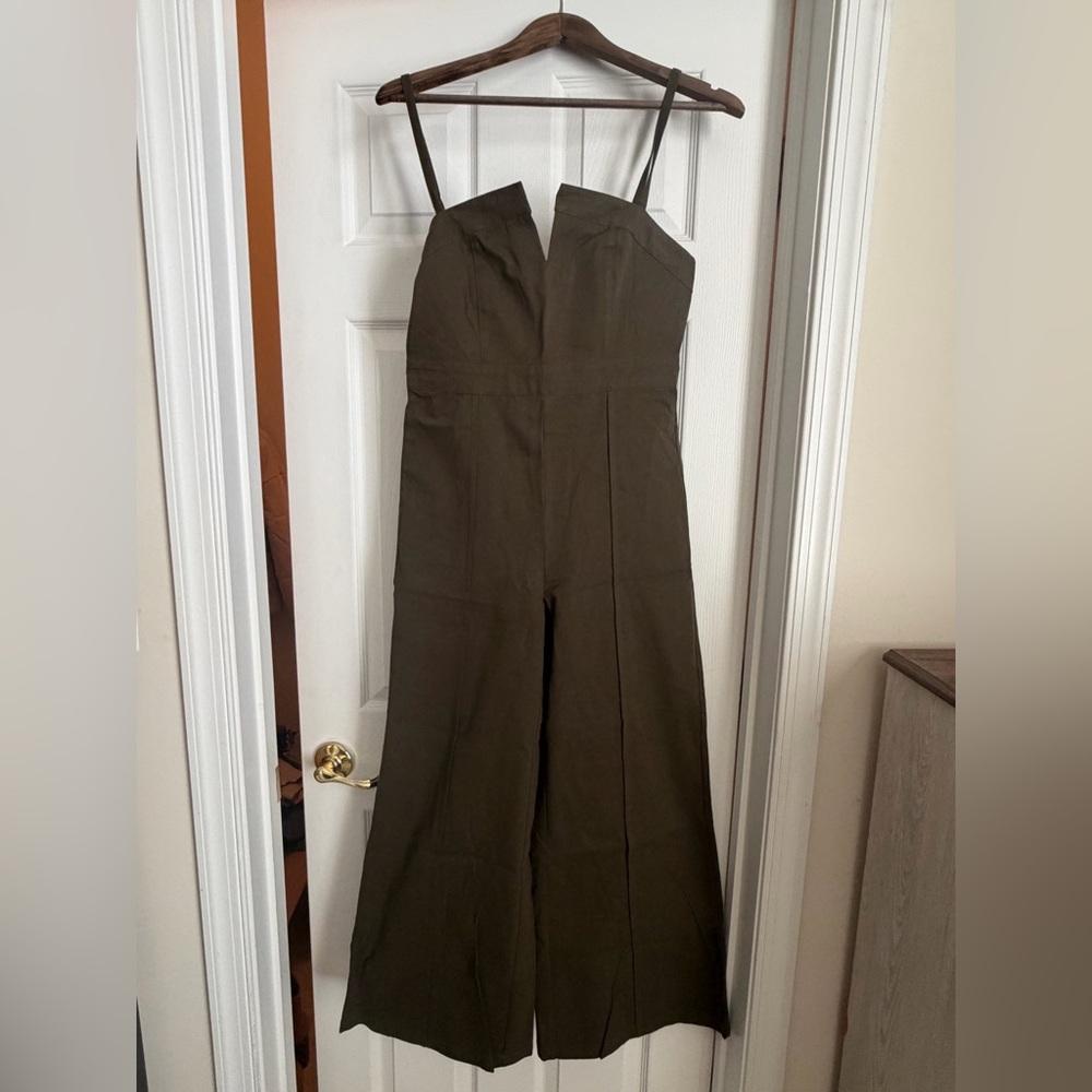 Olivia M Olive Green Wide-Leg Jumpsuit - Picture 3 of 7